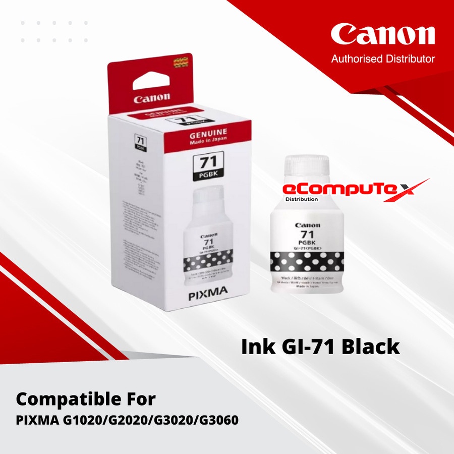 TINTA CANON GI-71 BLACK BOTTLES / TINTA CANON GI71 HITAM BOTOL ORIGINAL - RESMI