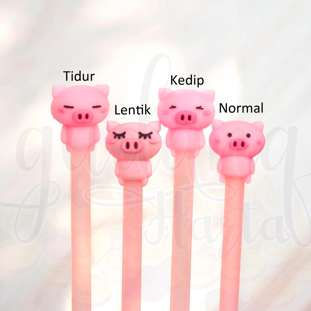

Pulpen Babi Lucu Unik Pink Pig Ballpoint Pena Gel GH 307072