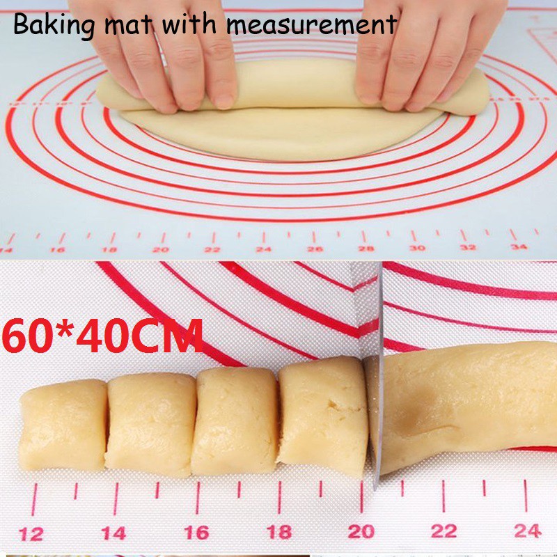 Alas Adonan Silikon Pizza Baking Mat Silicone Besar Fondant Kue