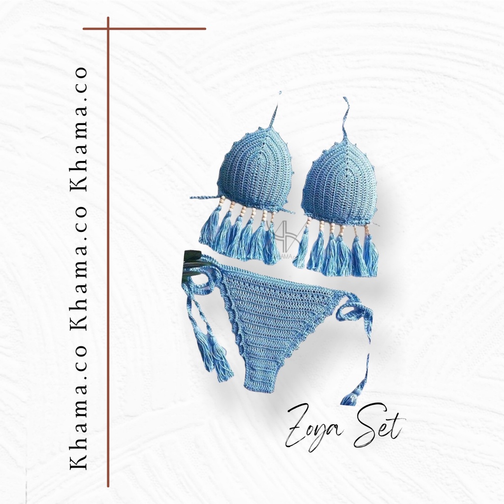 Zoya Set Bikini Rajut Baju Pantai Custome Bali