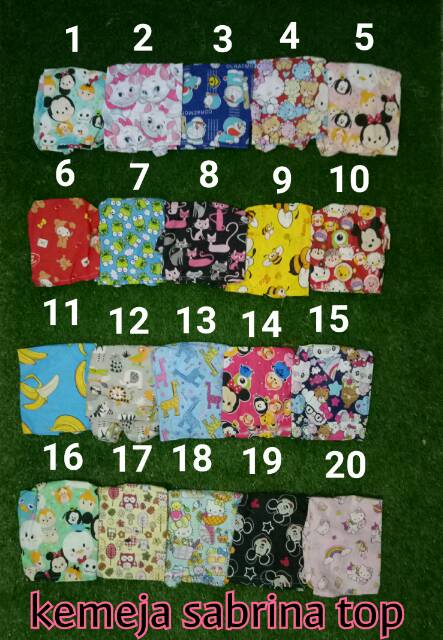 (Harga Ecer) Kemeja Sabrina top free headband katun catra