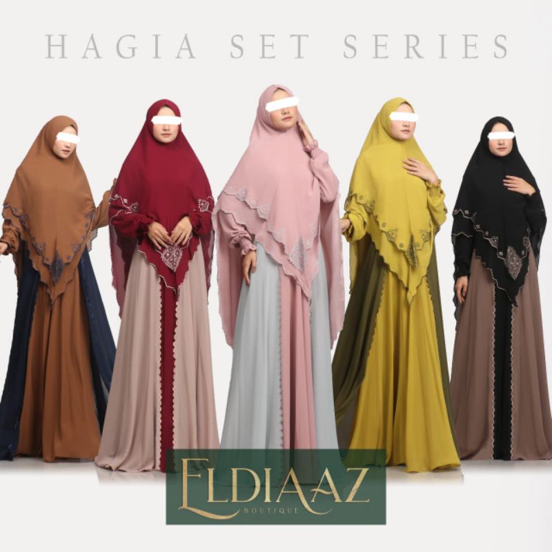 Gamis syari HAGIA SET SERIES by eldiaaz babydoll bordir manual