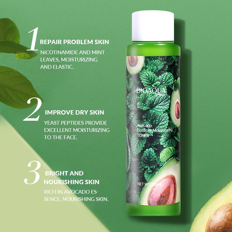 ✨ AKU MURAH ✨BIOAQUA Avocado Elasticity Moisturizing Toner 200ml