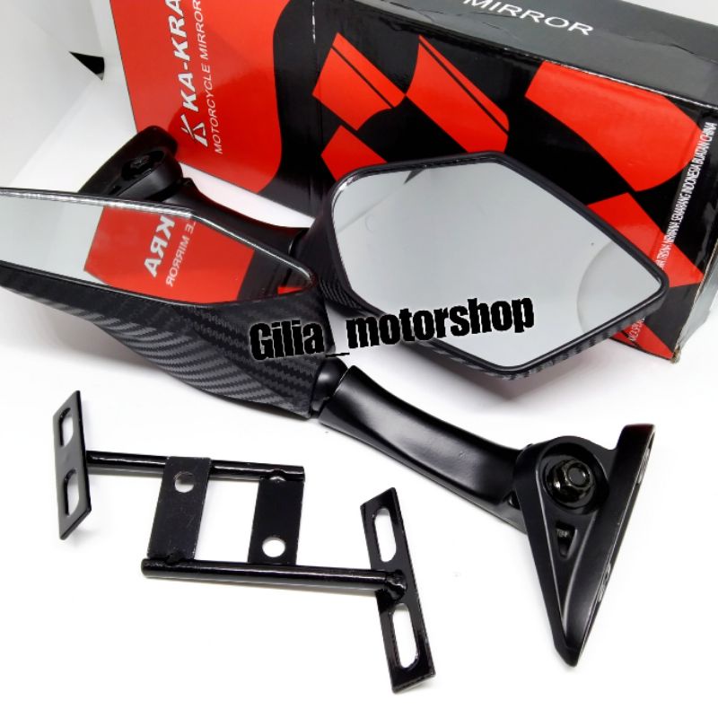 Spion Motor Model CBR Carbon Ka-kra Mirror Putih CBR Nmax Pcx R15 R25