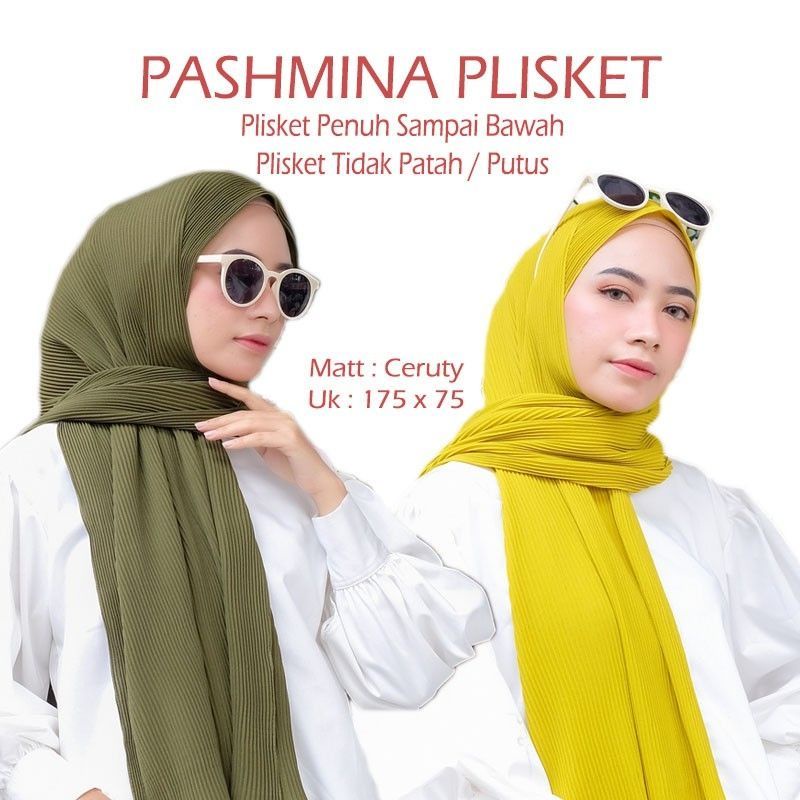 Pashmina Plisket Diamond Hijab Pakaian Muslim Wanita