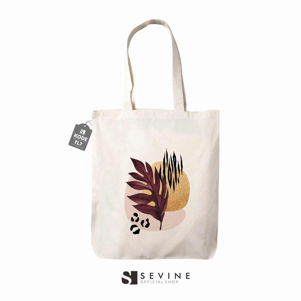 Sevine Totebag Custom Tas Wanita Tote Bag Resleting Tropical Series - TL