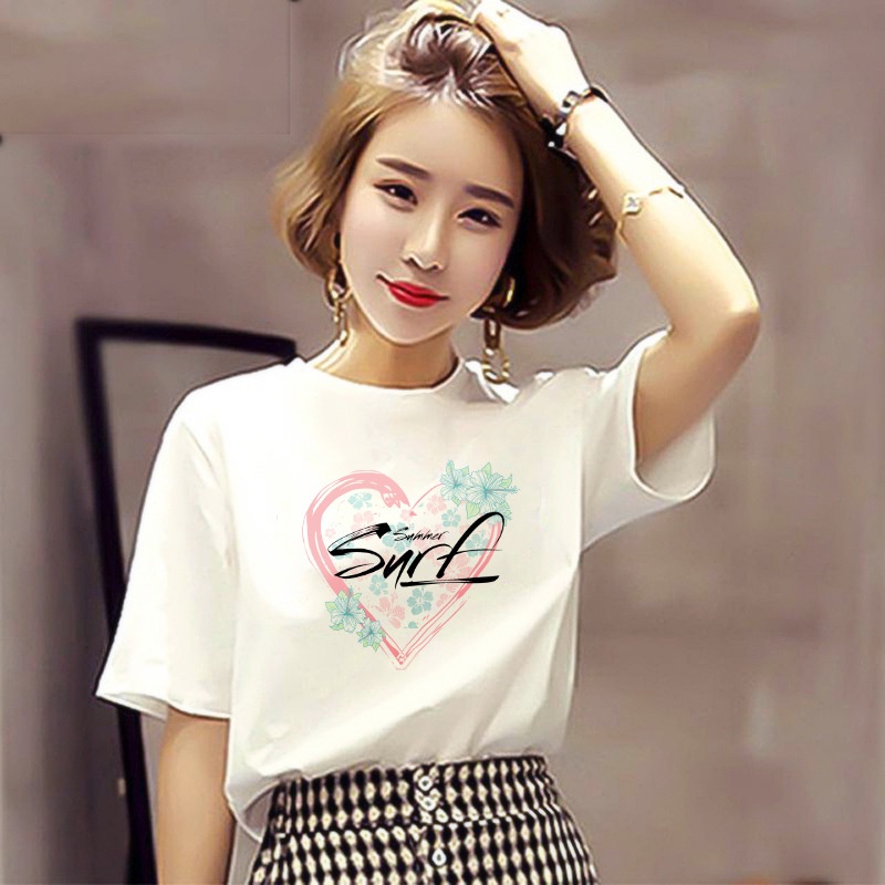 #Sisjuly# Wanita Musim Panas Lengan Pendek T-Shirt Wanita Versi Korea Mahasiswa Pakaian Top All-Matc