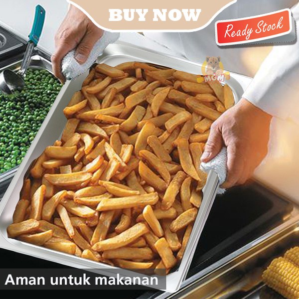 Food pan prasmanan Stainless ukuran 1/1 tinggi 4cm Wadah gastronorm
