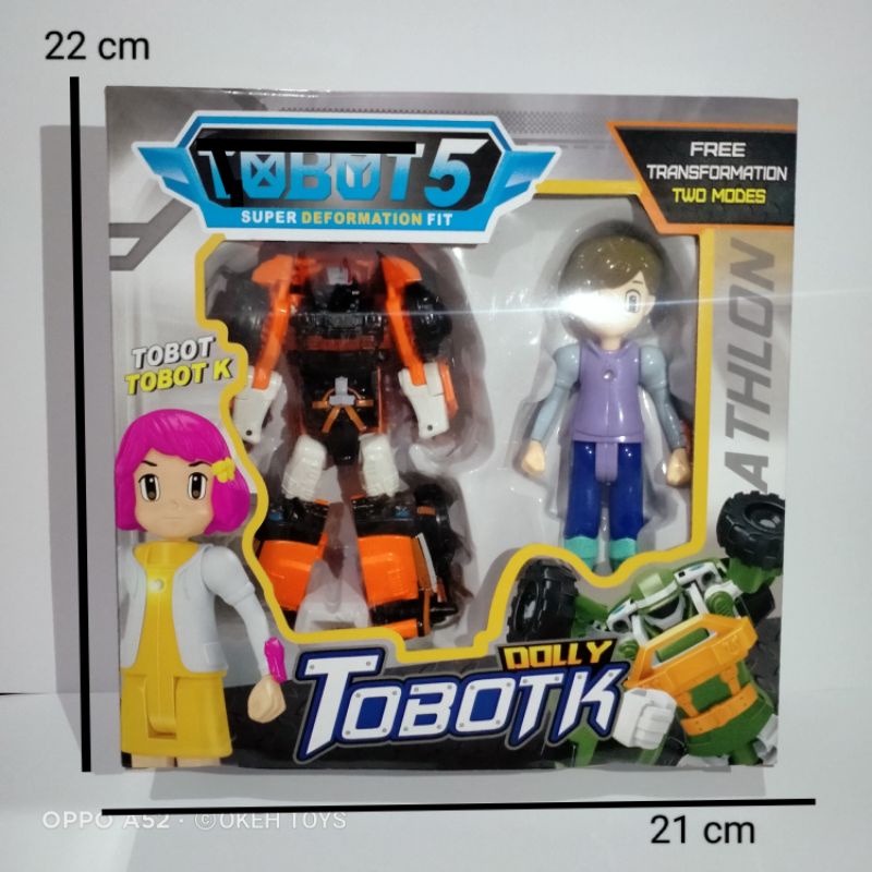 Mainan anak robot transformasi vulcan,tornado,mini k,mini v,beko plus figure orangnya