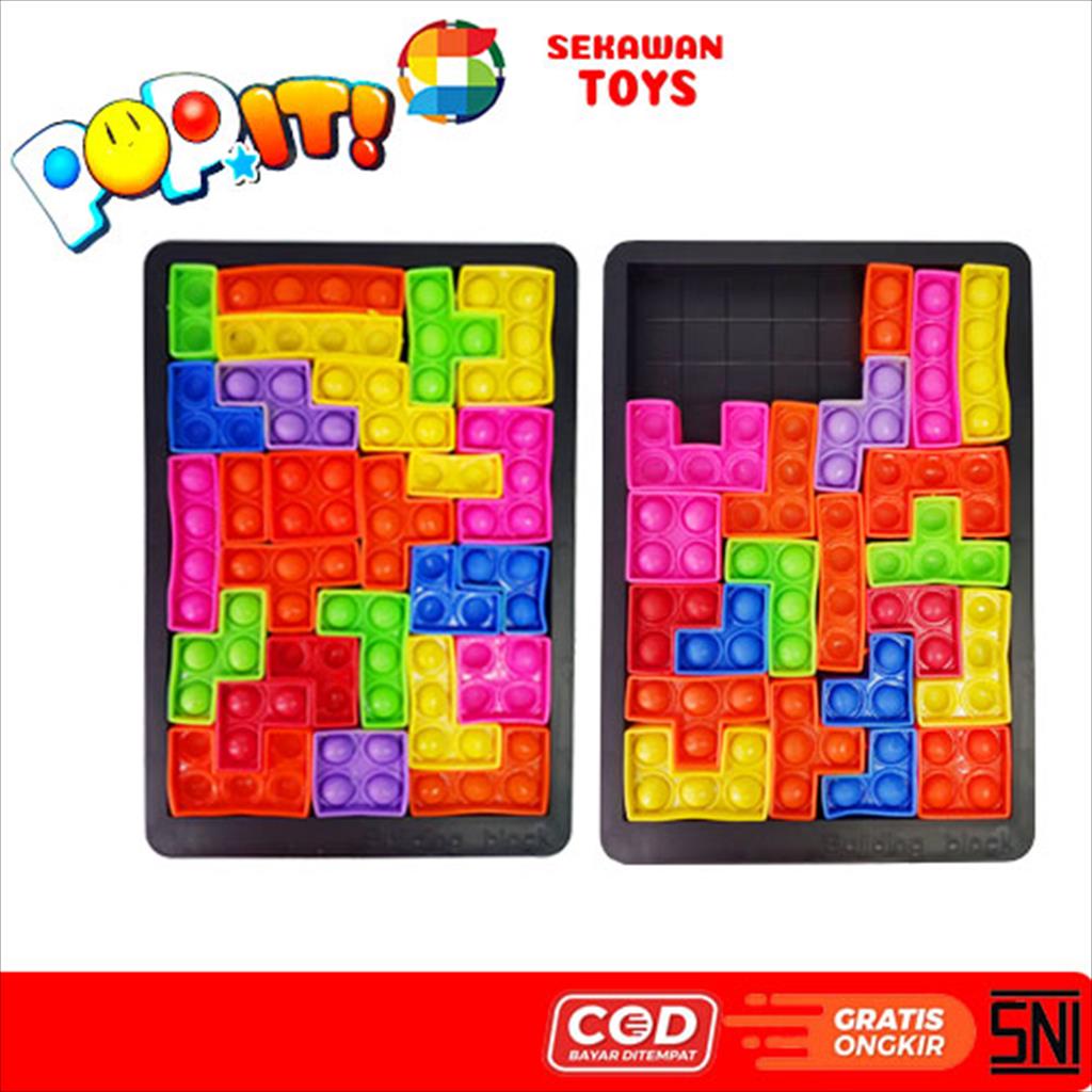 (BISA COD) Mainan Anak puzzle Pop It Tetris/  Mainan pusel Building Block Pop it MU10 JS / MAINAN ANAK POP IT TETRIS / MAINAN BUILDING BLOCK POP IT DADU POPIT TEST IQ ASAH OTAK KECERDASAN ANAK