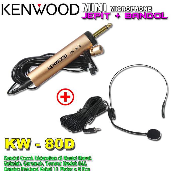 Kenwood Mic Clip On KD-80D Microphone Mic Jepit Imam Kabel