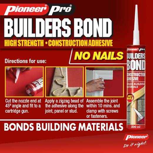 Lem Pengganti Paku Pioneer Builders Bond 100 Gram Instant Serba Guna