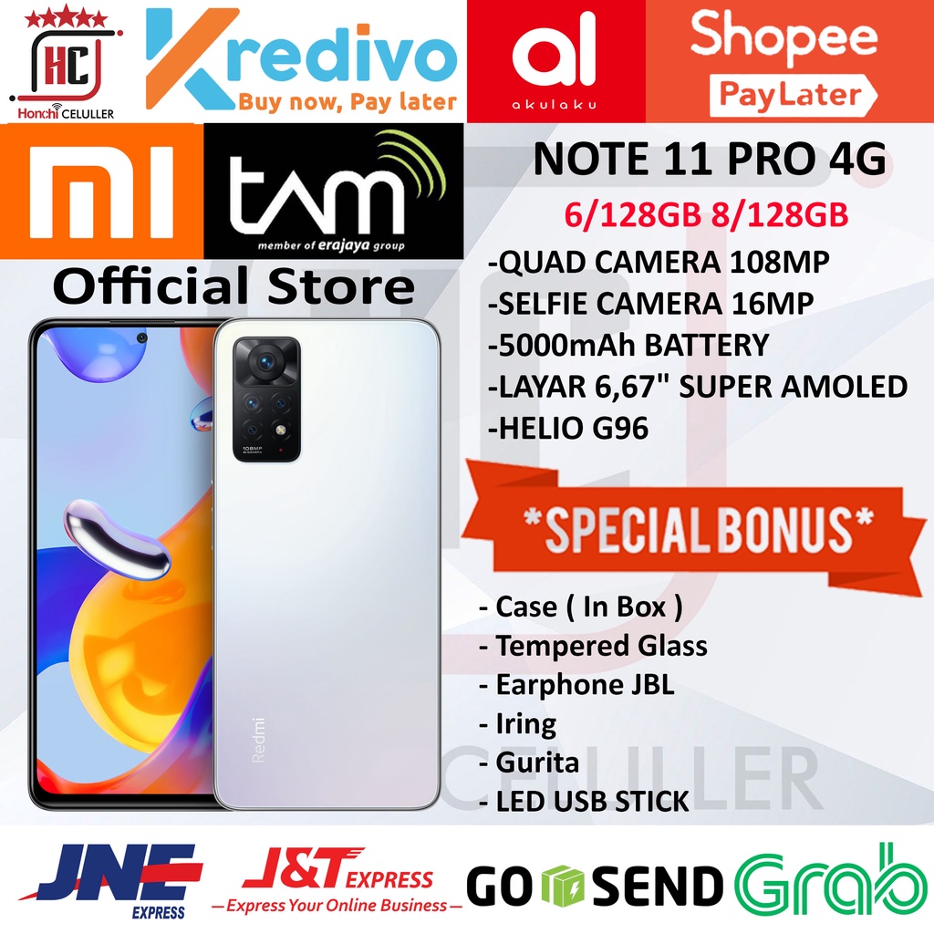 XIAOMI REDMI NOTE 11 PRO 4G 8 128 6 128 8/128 GB 6/128 GB GARANSI RESMI XIAOMI INDONESIA TAM