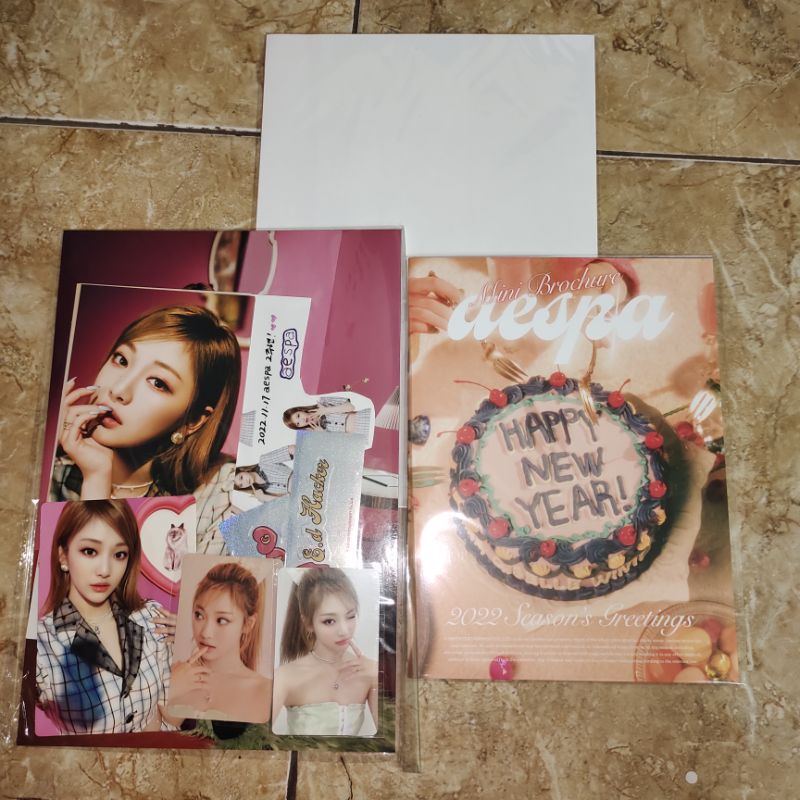 WTS WANT TO SELL SHARING SG22 AESPA NINGNING WINTER GISELLE KARINA SET BENE SMSTORE FOLDED CALENDAR 