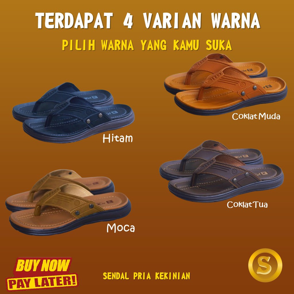Sendal Casual Pria Sandal Kulit Pria Sendal Cowok Kekinian Sendal Laki Laki Dewasa Original S20-4