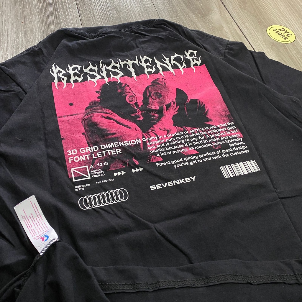 T-SHIRT STREETWEAR KAOS DISTRO ORIGINAL SEVENKEY x NEXTTIME SPESIAL SPESIAL TYPOGRAPH ART OF RESISTANCE KAOS HITAM PRIA WANITA  OVERSIZE