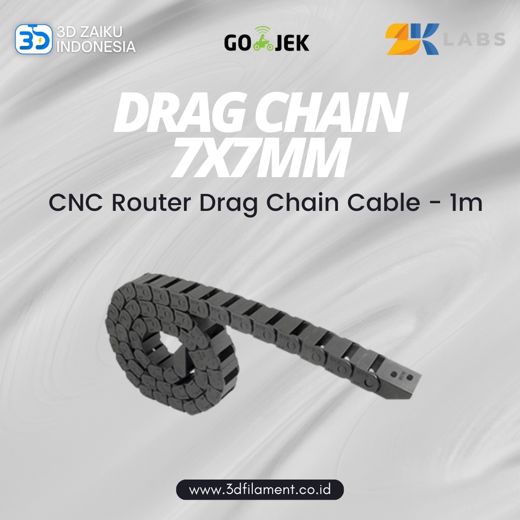 3D Printer CNC Router Machine Drag Chain Cable 7x7 mm 1 Meter Long