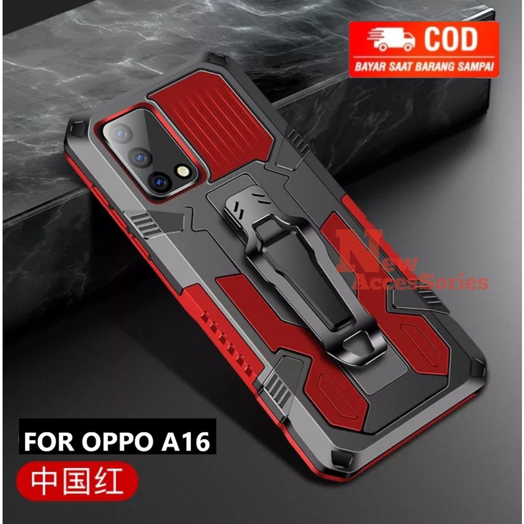 CASE SOFTHARD OPPO A16 CASE BACK KLIP STANDING ROBOT MODEL BARU MURAH OPPO A16