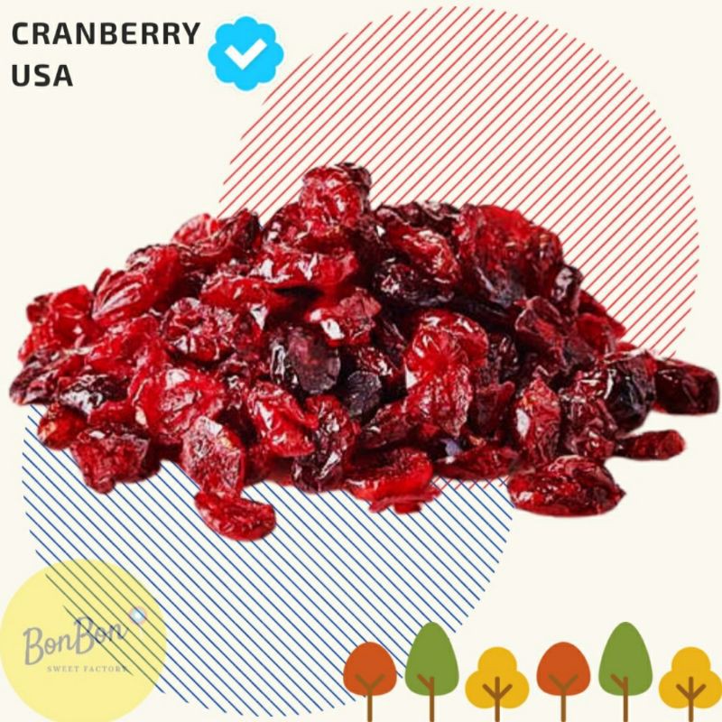 

100Gr Dried Cranberries / Cranberry Kering USA / Buah Krenberi Kranberi Cranberi