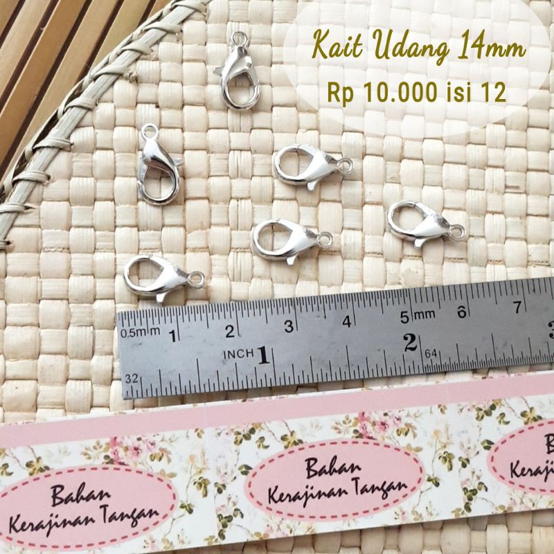 PROMO 12 biji Kokot atau Kait Udang 12mm / 14mm Bahan Kait Strap Masker Pengait