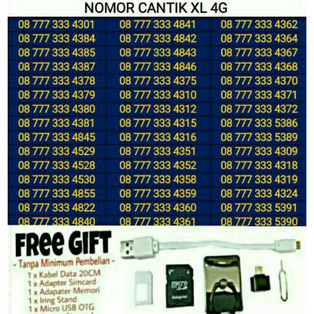 SERI DOBLE TRIPLE 777 333 Kartu Perdana Nomor Cantik XL 4G