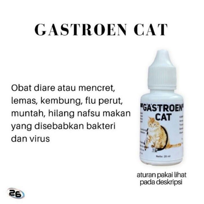 obat kucing diare mencret muntah flu Gastroen cat 20 ml