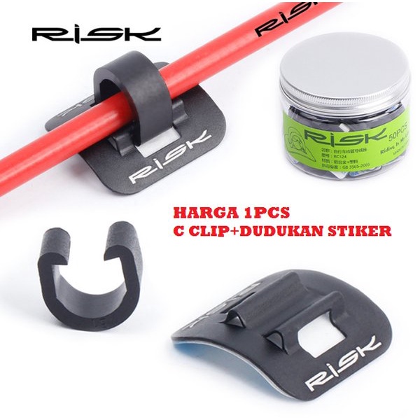 RISK C CLIP CLAMP STICKER Penjepit Kabel Rem Shifter Sepeda Klip klamp STIKER 3M MODEL TEMPEL FRAME 