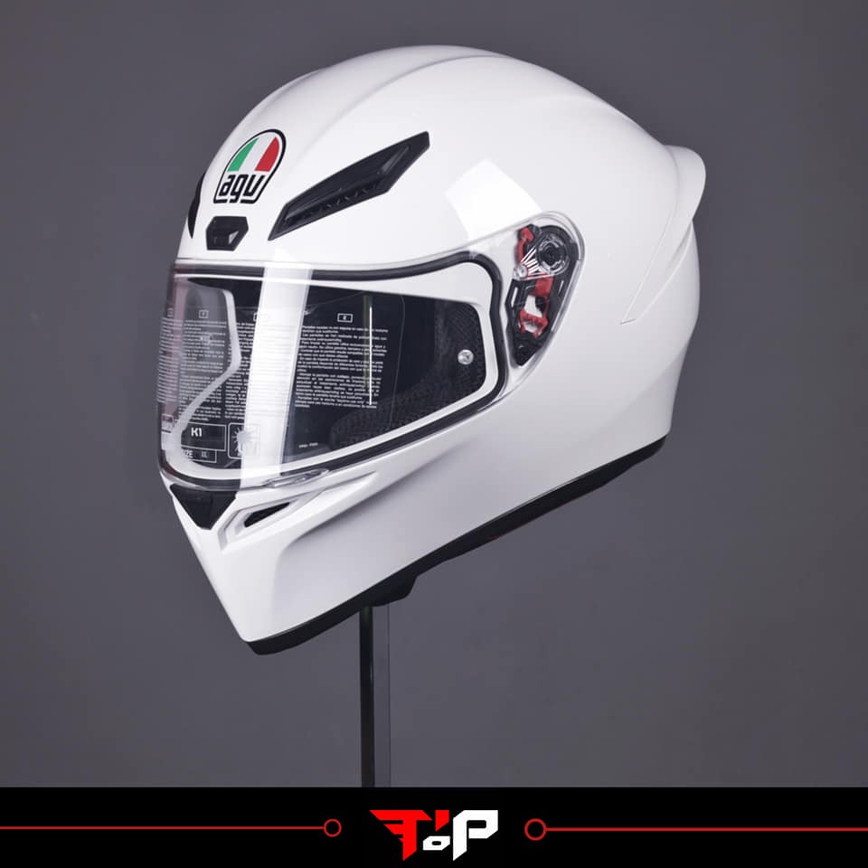 AGV K1 WHITE GLOSS HELM FULL FACE SPOILER