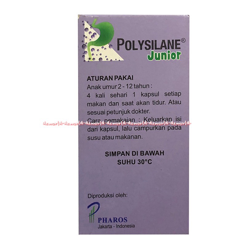 Polysilane Junior Dimetilpolisiloksan 60kapsul Obat Maag Anak-Anak Digunakan Untuk Mengatasi Perut Kembung Poly silane Polisilain