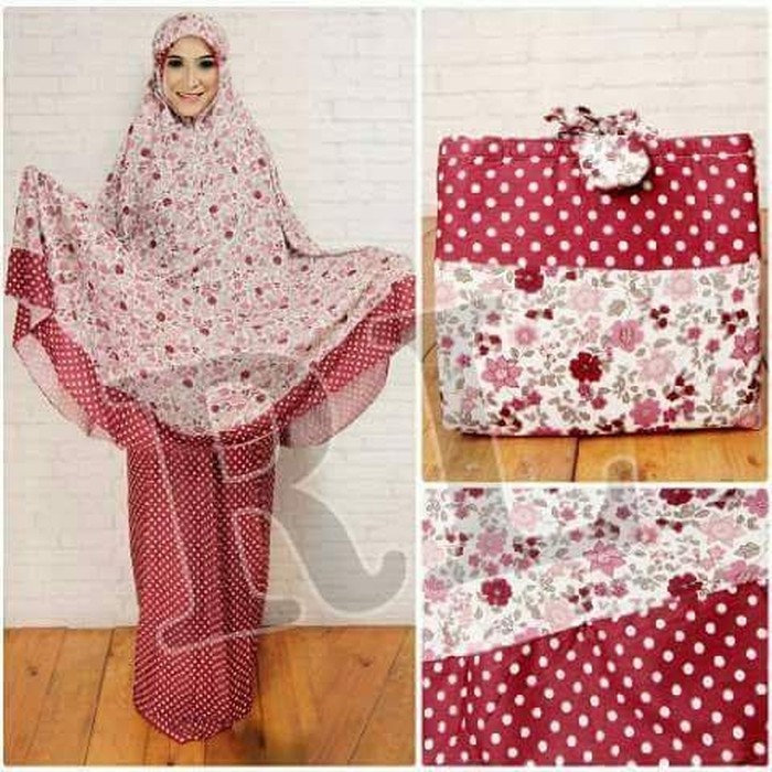 Promo !!! Azurra Shop Mukena Motif Katun Rayon Bali Mekenah Dewasa Fashion Muslim Murah