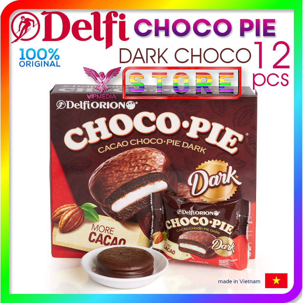 

Delfi CHOCO PIE Dark Chocolate 1 BOX isi 12 pcs