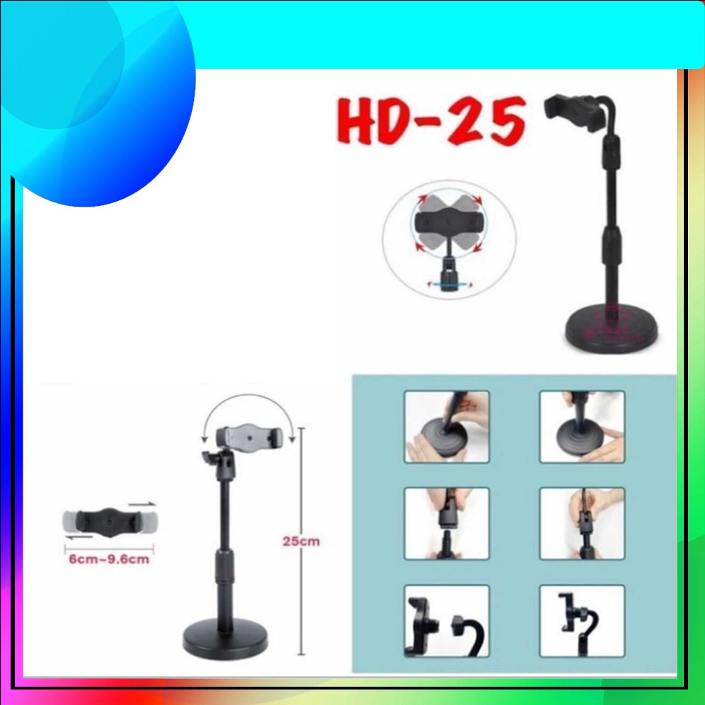 Stand Holder Handphone Broadcasting Putar 360 Desktop Penyangga HP