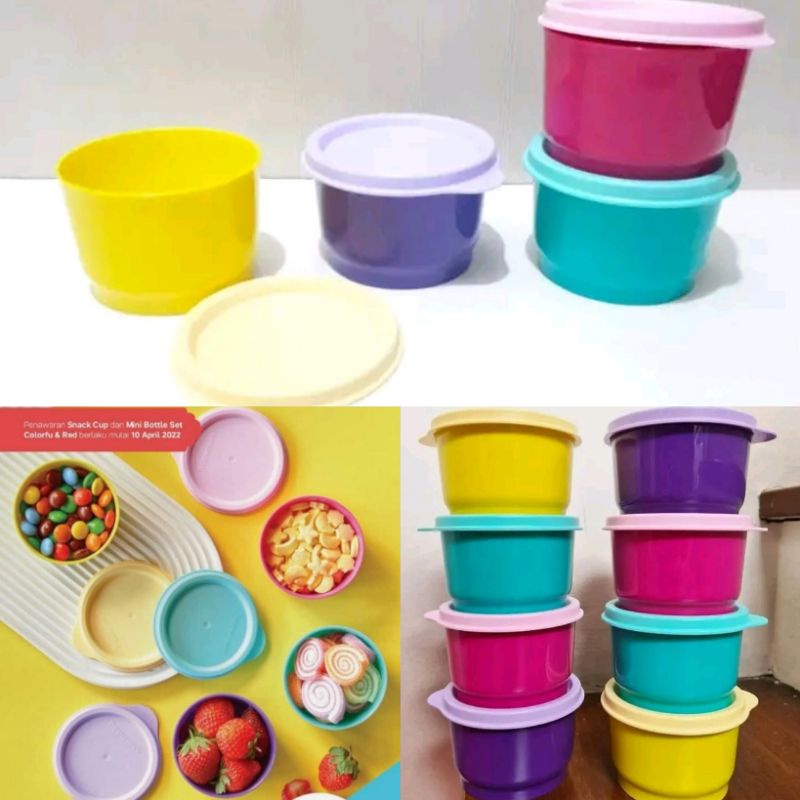 Snack Cup dapat 4 ( Cup Kecil) 125 ml 100% Original Tupperware