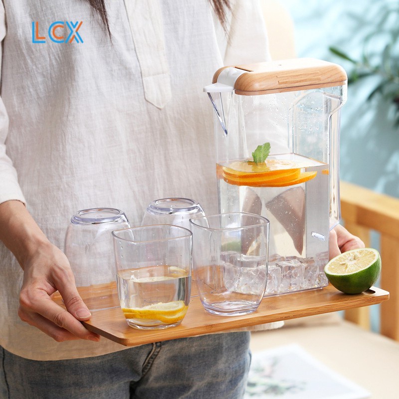 LCX Teapot Set 5in1 Teko Teko Pitcher Tahan Panas Untuk Teh/Jus/Air/VS-34