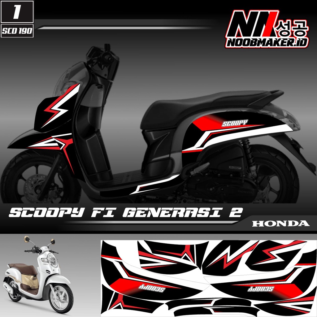 SCD 190 DECAL STICKER SCOOPY FI 2017 2018 2019 2020 SIMPEL