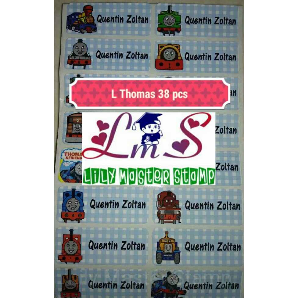 

Label Stiker Nama Anak Sekolah Waterproof Thomas and friends Tomas Size L