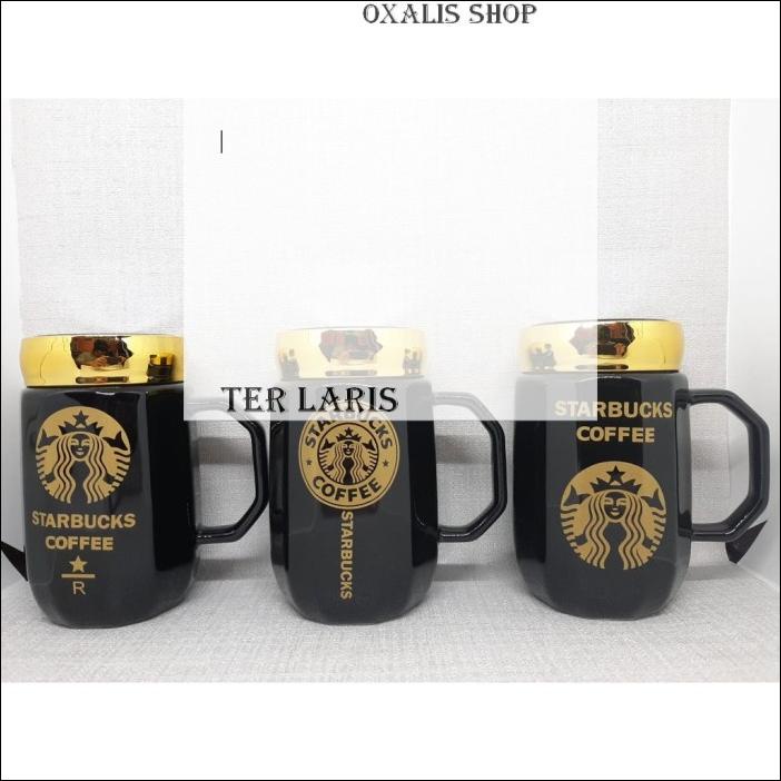 Mug Gelas - Mug Cangkir Keramik Tumbler Starbucks + Termurah Gelas * Oxalis *