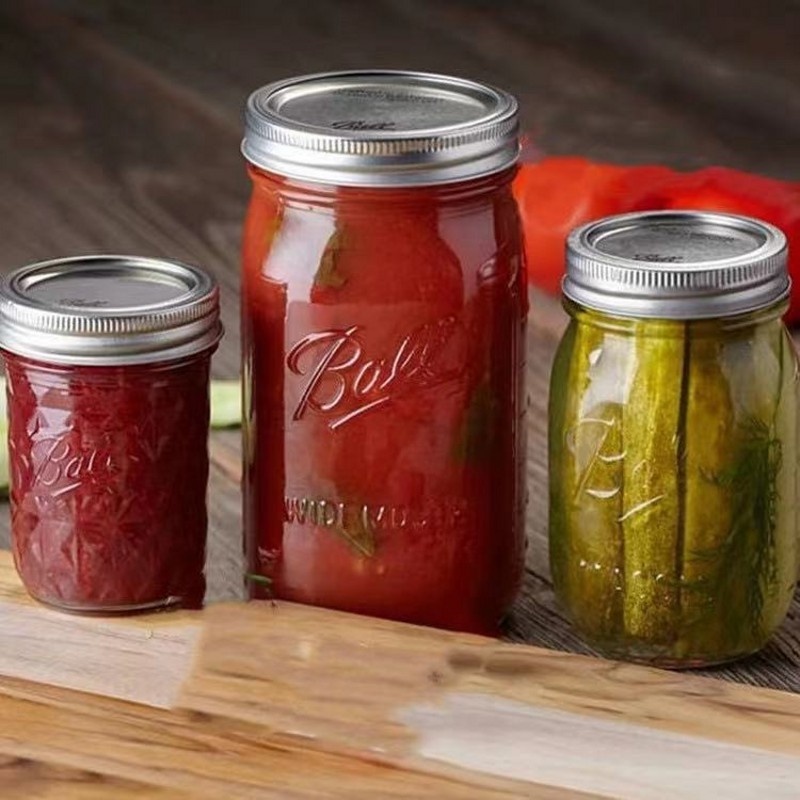 [Glass Mason Jar Storage Bottle, Seed Germination Bottle] [304 Stainless Steel Airtight Glass Bottle] [Food Storage Airtight Jar Kimchi Pickled Bottle] [Kitchen Food Preservation Container]