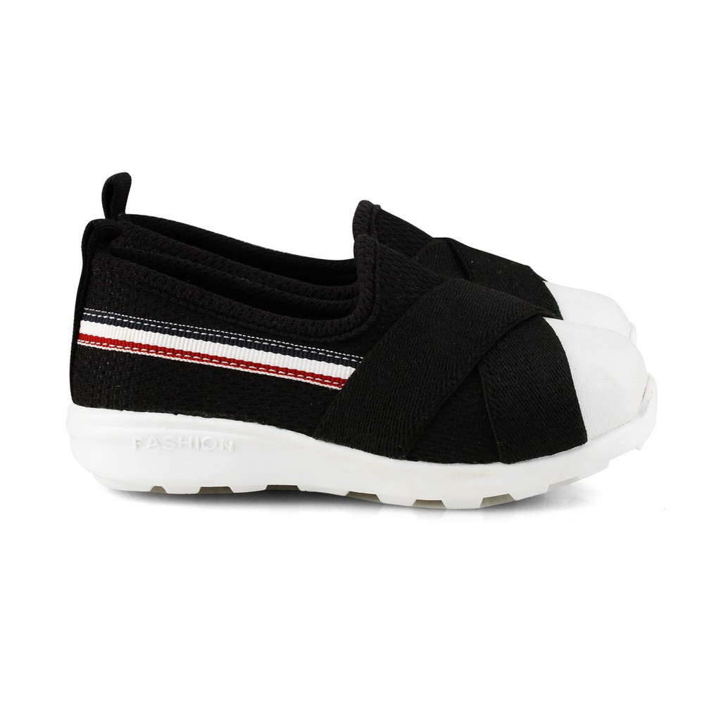 sepatu anak unisex usia 1 2 tahun bahan mesh ringan warna hitam AD