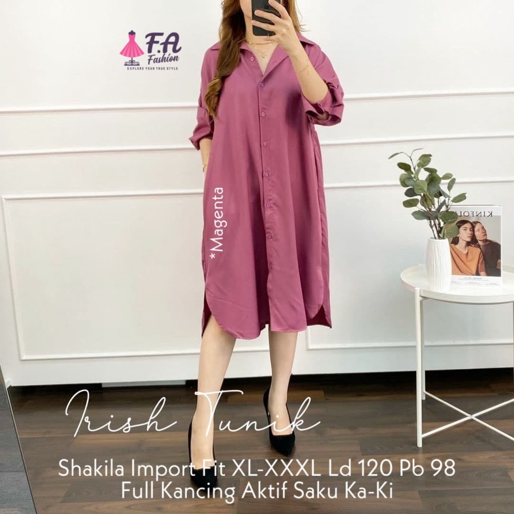 irish tunik baju pakaian atasan blouse kemeja longtunik  longdress dress dres mini jumbo ld 120 big 