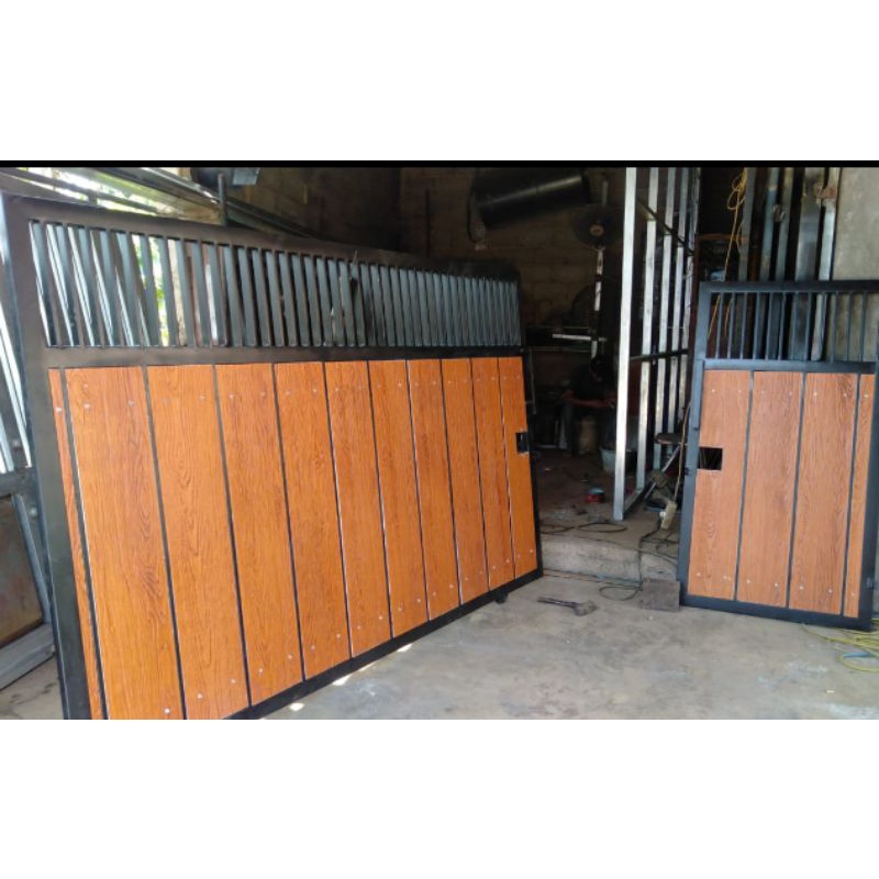 gerbang dorong pintu dorong pintu sleding pintu motif grc