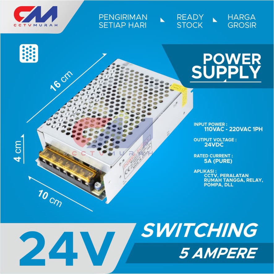 POWER SUPPLY 24V/5A SWITCING Switching Power Supply PSU 24V 5A High Quality, 24 Volt 5 Ampere Jaring Adaptor