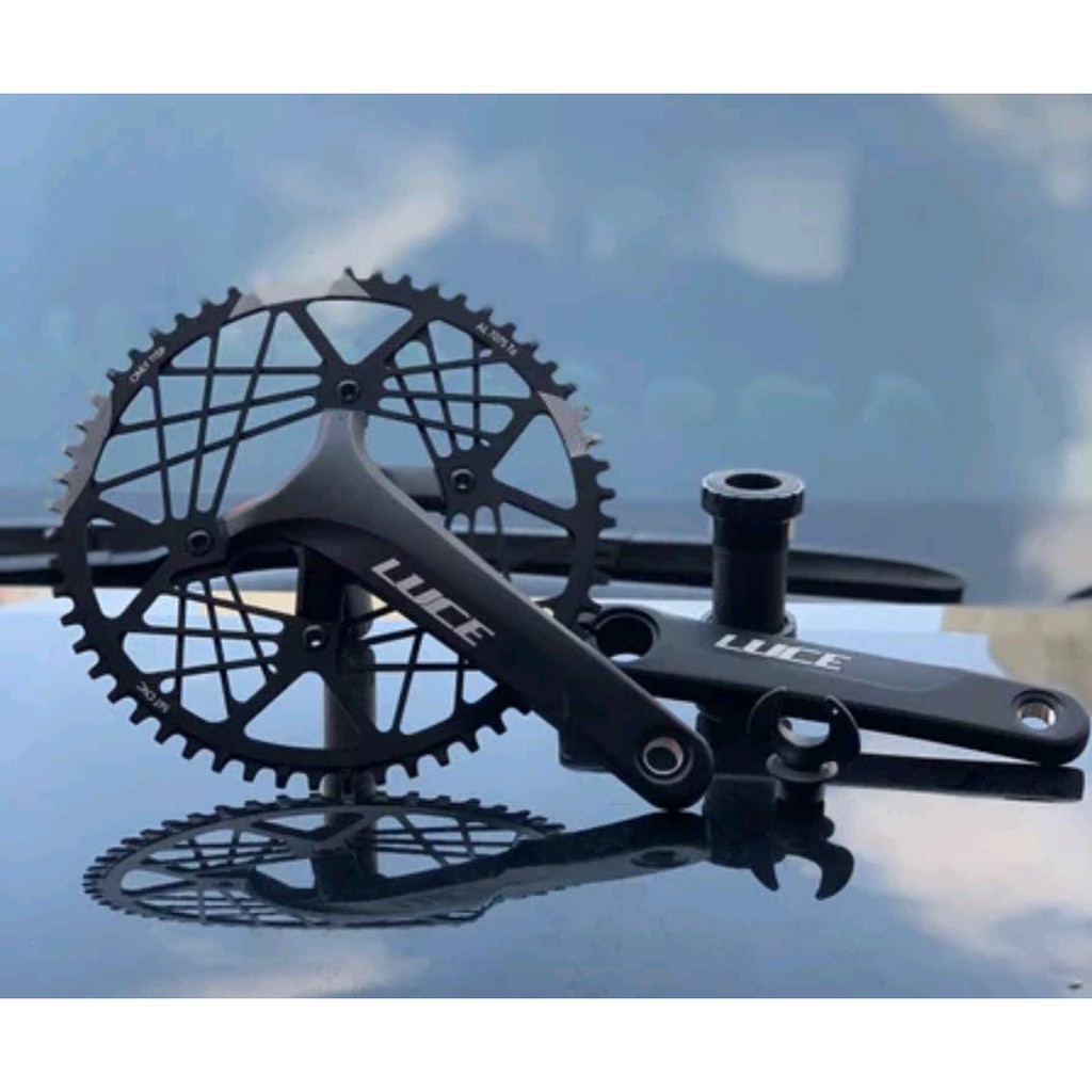 Crank Set Luce Single speed 56T Alloy 7075 Ringan buat seli crank seli luce