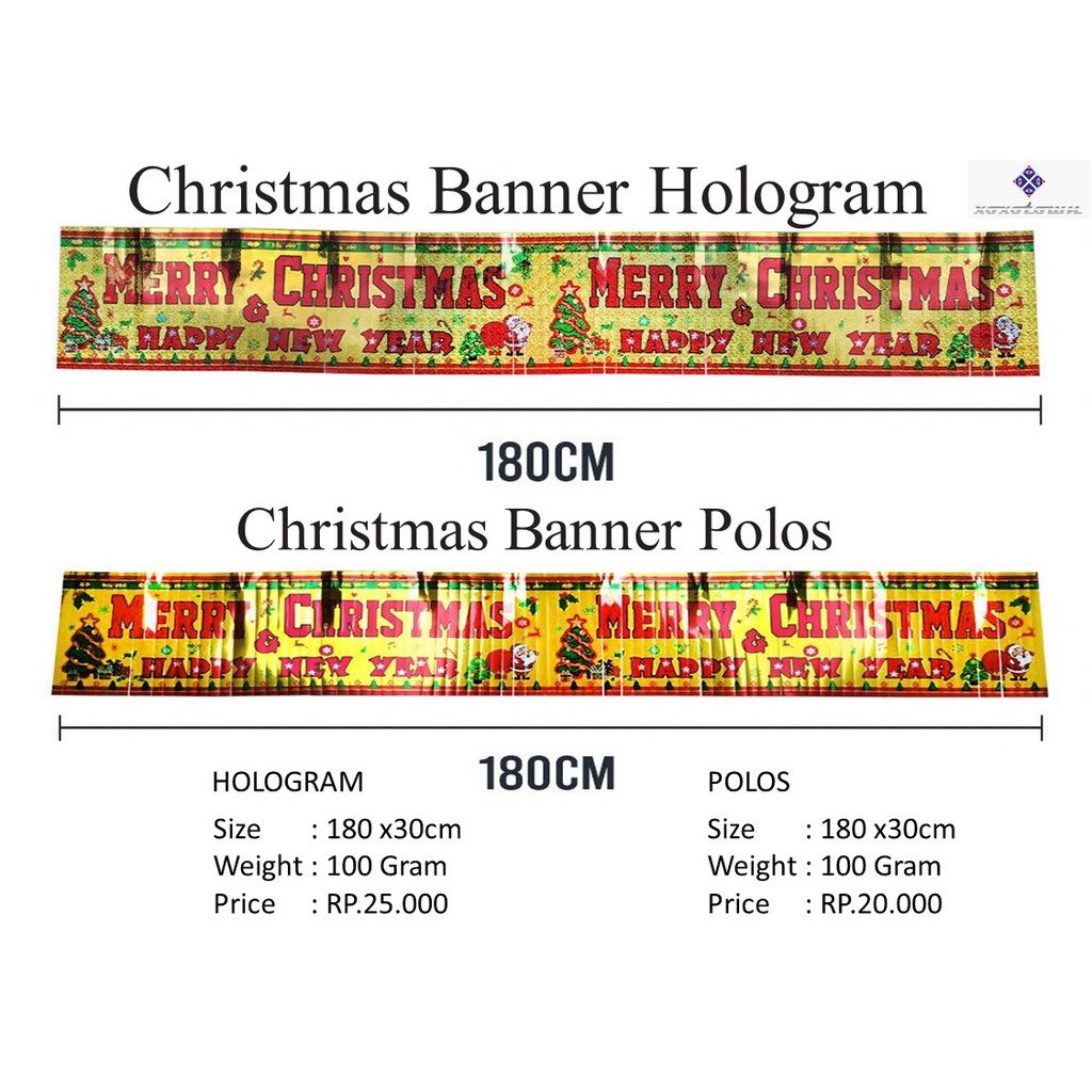 Tulisan Merry Christmas/Banner Merry Christmas-180 CM