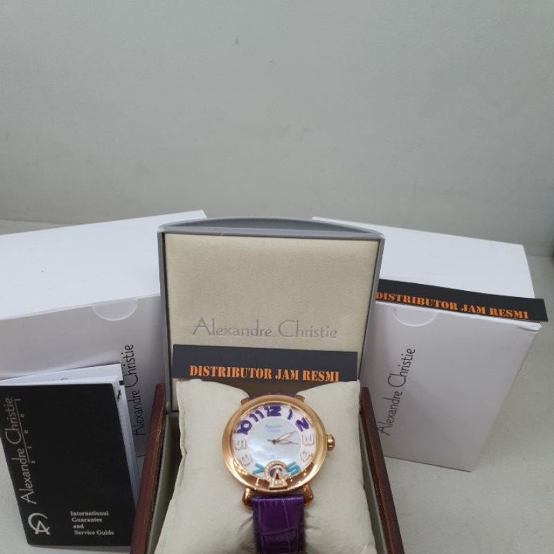 Jam Tangan Wanita Alexandre Christie AC2391LH AC 2391 LH AC2391 LH AC 2391LH Rose Gold Leather