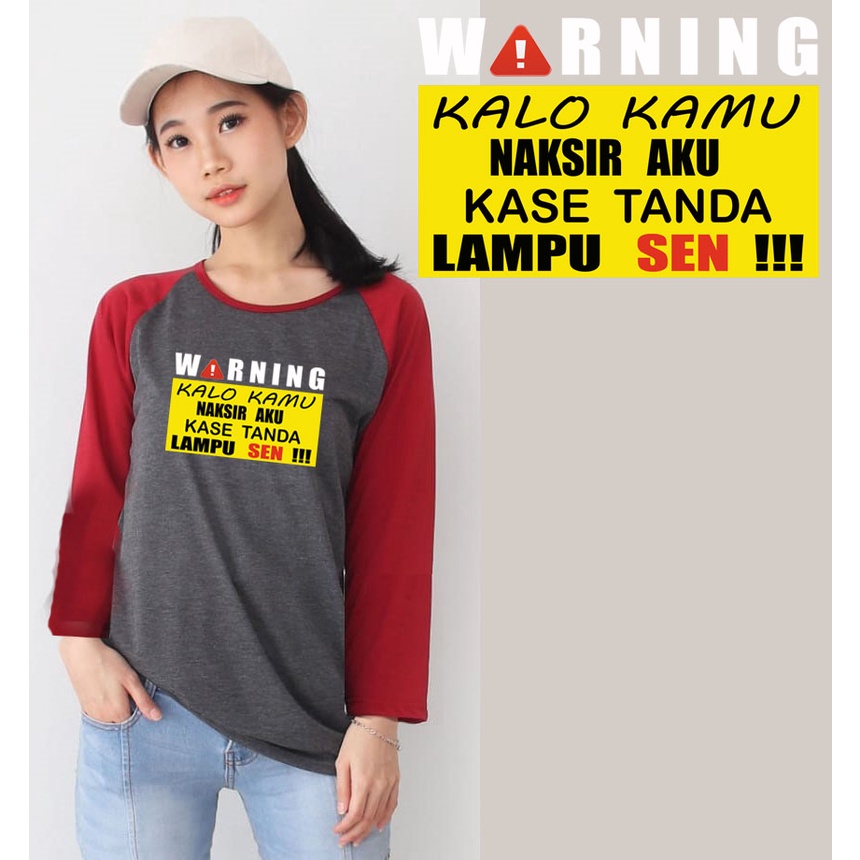 Kaos Raglan Abu Tua Lengan Panjang Gambar &quot;Naksir&quot;