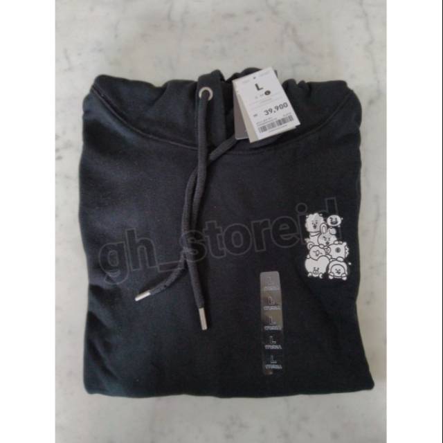 BT21 × SPAO silt hoodie black - L