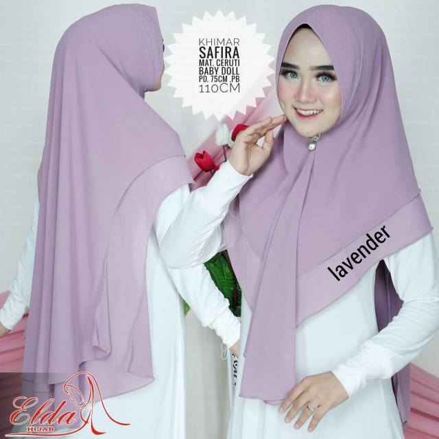 KHIMAR JILBAB INSTANT SYARI SAFIRA ORIGINAL ELDA HIJAB