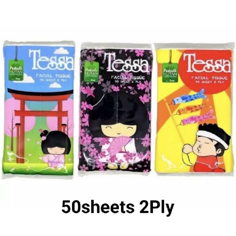 Tessa Facial Tissue 50sheets Travel Pack - Tissa Tissu Wajah Trevel Pack 50s - Tisu Muka