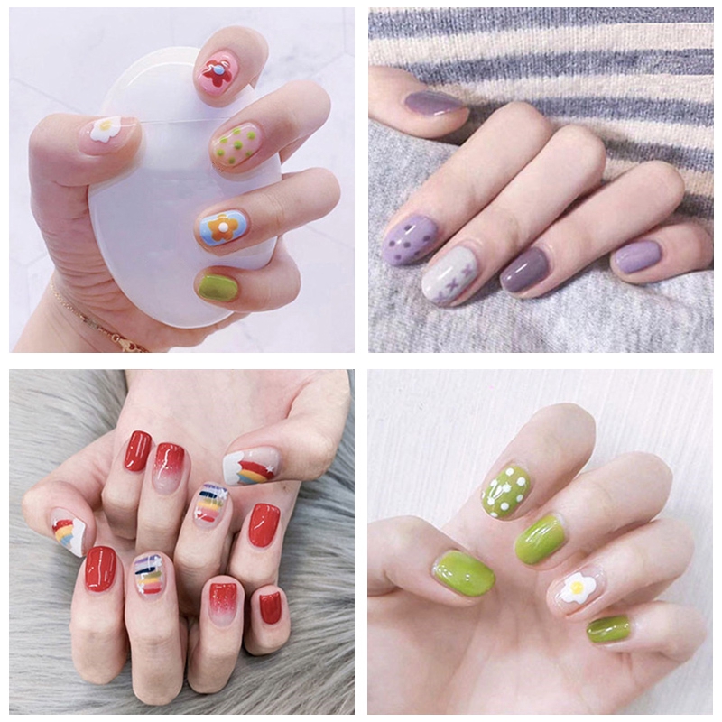 Da261-280 14pcs/lembar Stiker Kuku Palsu 3d Diy Untuk Nail Art